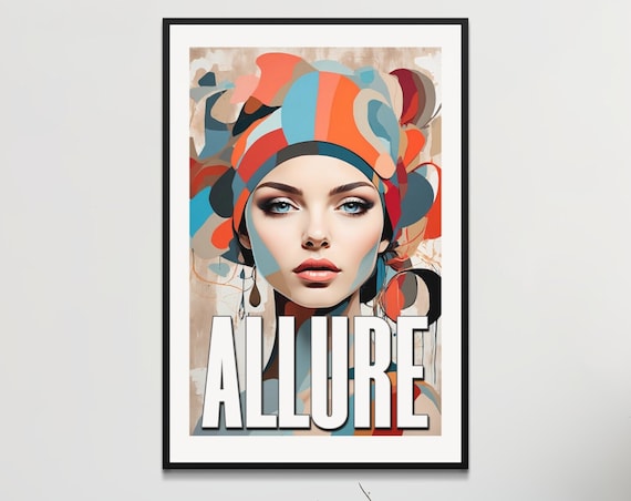 Abstract Modern Art Bold Colors Wall Decor Fashion Illustration Contemporary Portrait Vibrant Custom Personalized Title