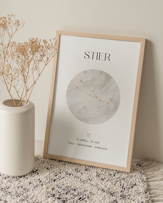 Taurus Constellation Zodiac Poster, Astrology Print