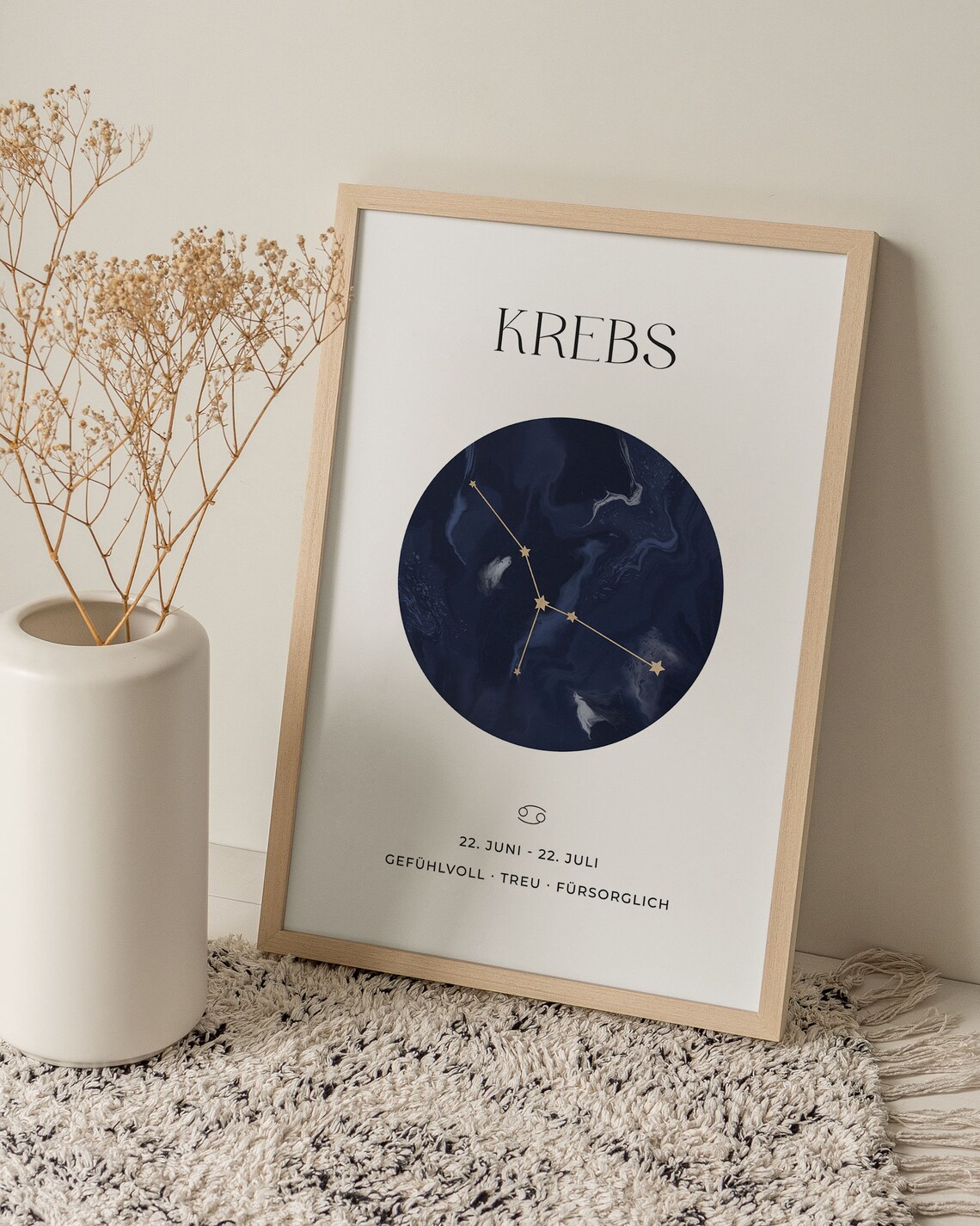Cancer Constellation Zodiac Poster, Astrology Art Print