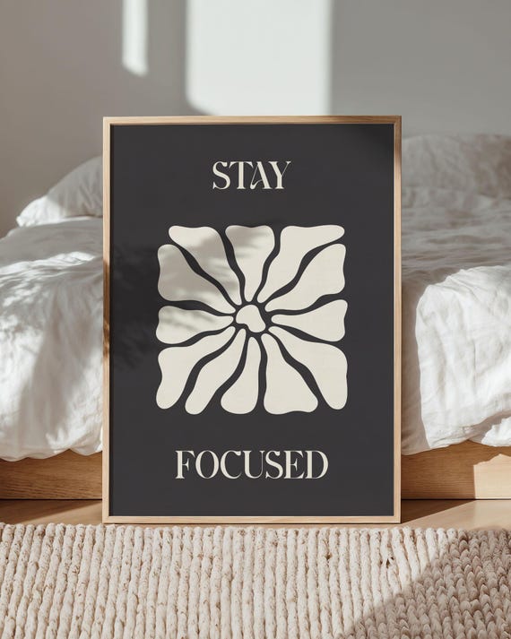 Focus Positive Quote Typography Art Print