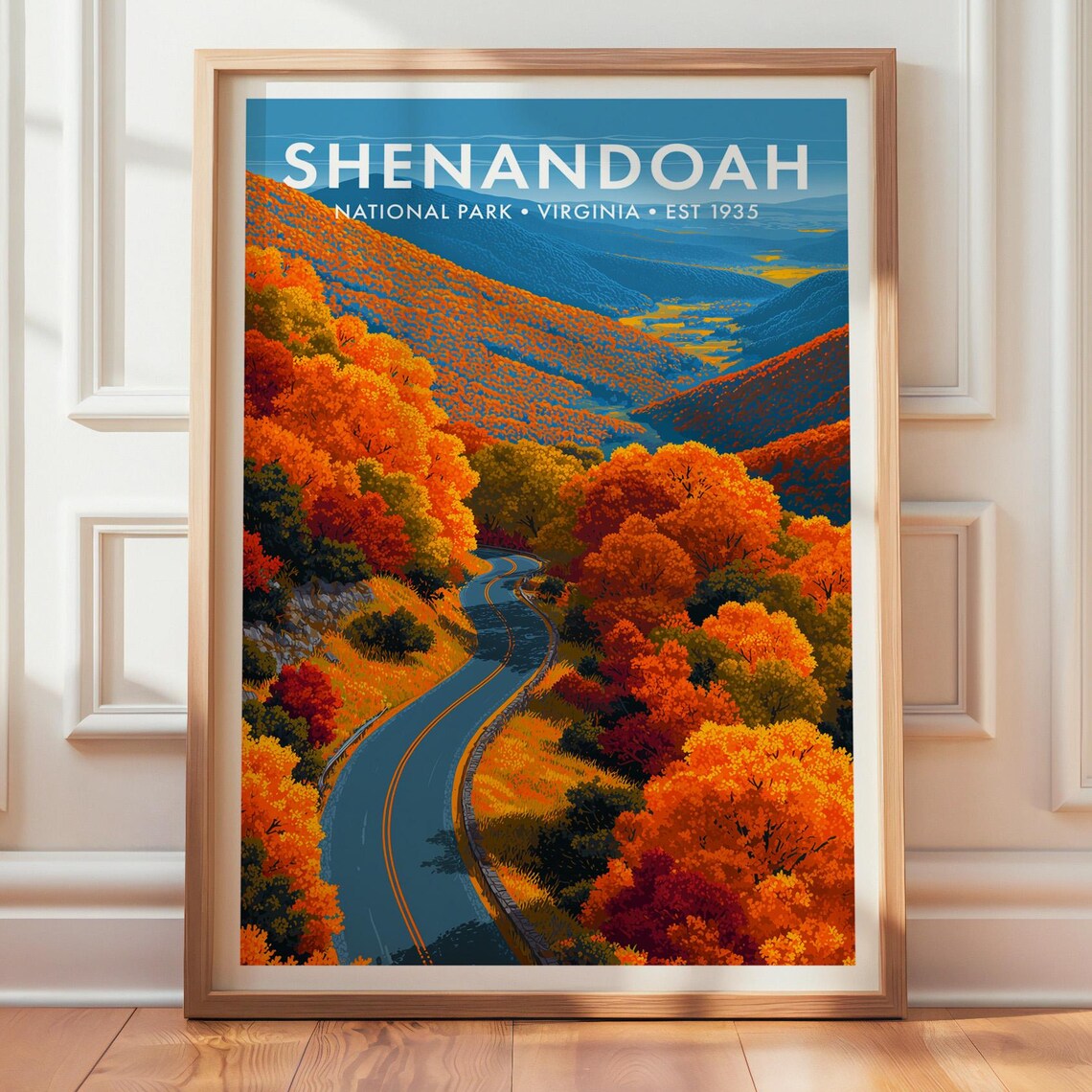 Shenandoah National Park, Retro Travel Poster