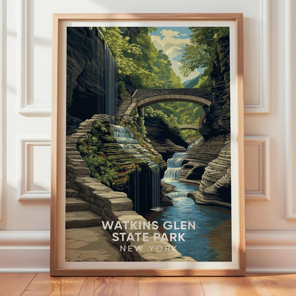 Watkins Glen State Park Vintage Travel Poster, New York