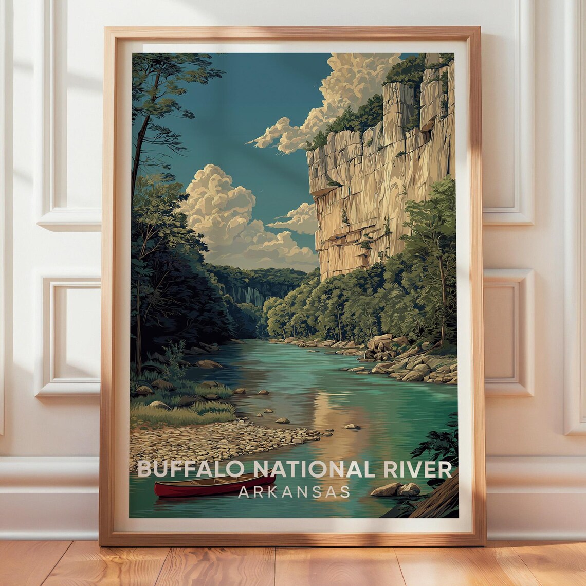 Buffalo National River Arkansas Vintage Travel Poster