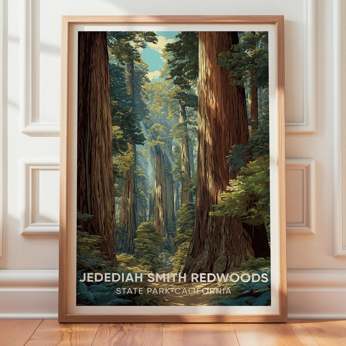Jedediah Smith Redwoods Vintage California Travel Poster
