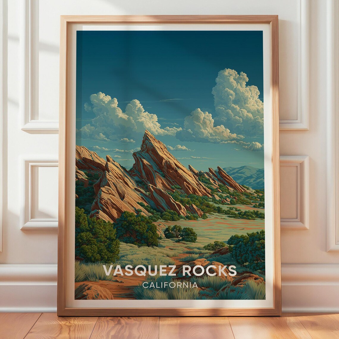 Vasquez Rocks California Vintage Travel Poster