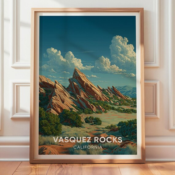 Vasquez Rocks California Vintage Travel Poster