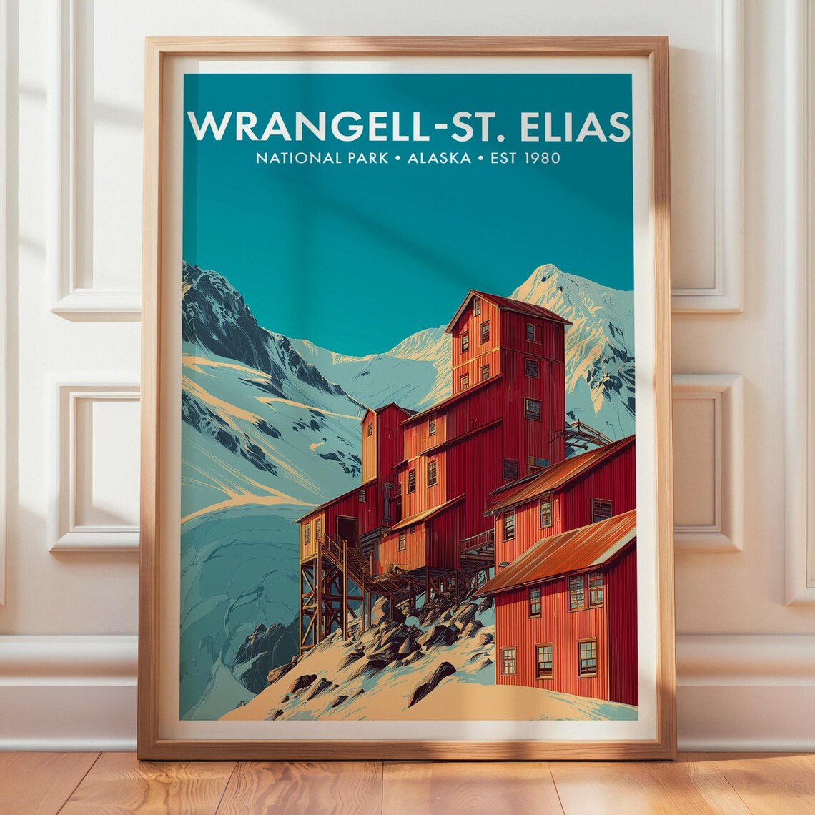 Wrangellst Elias National Park Retro Travel Poster