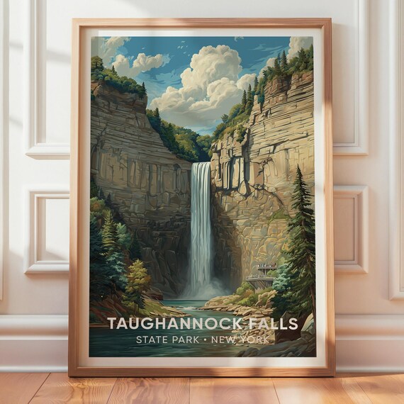 Taughannock Falls State Park Vintage Travel Poster