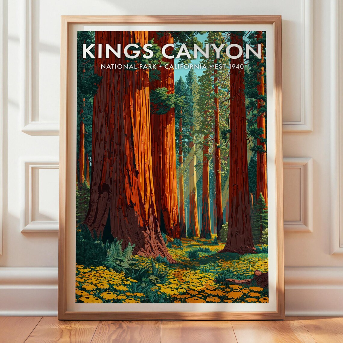 Kings Canyon National Park Retro Travel Poster