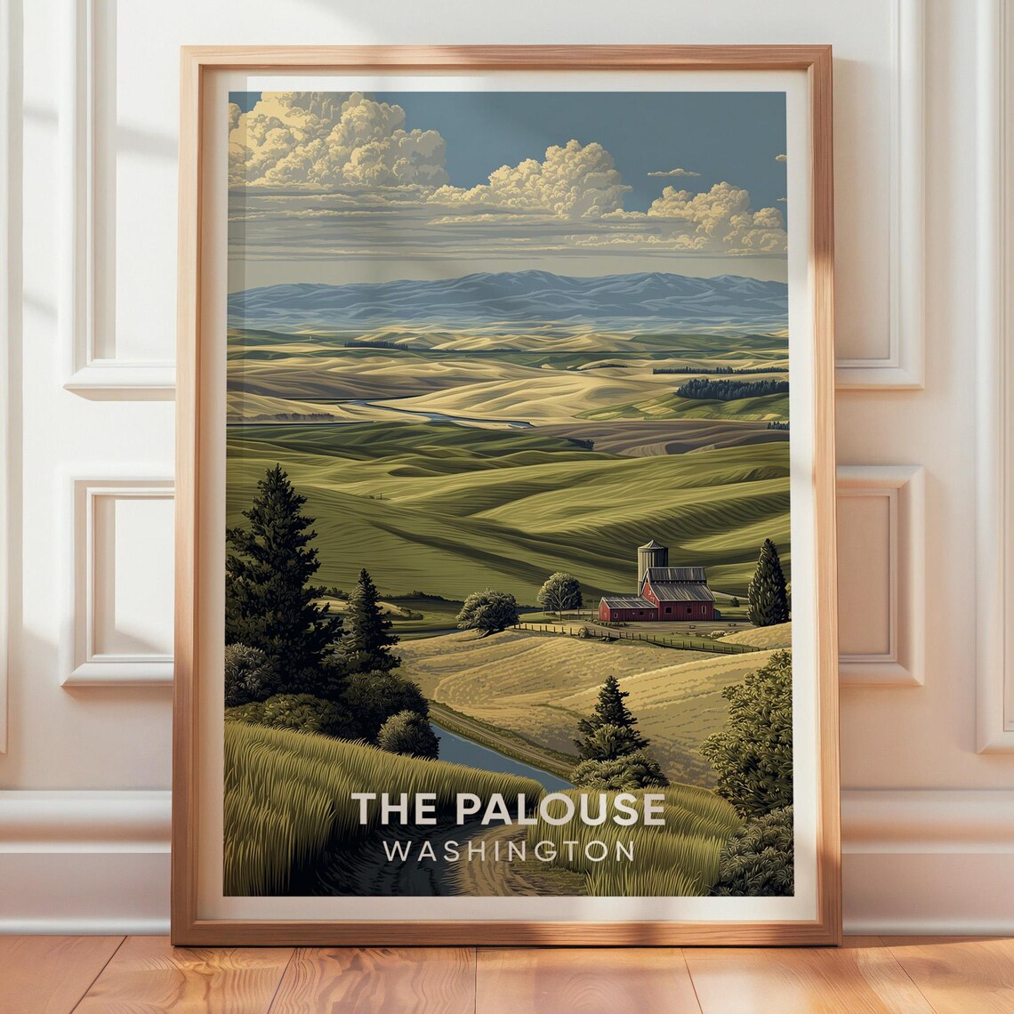 The Palouse Washington Vintage WPA Landscape Poster