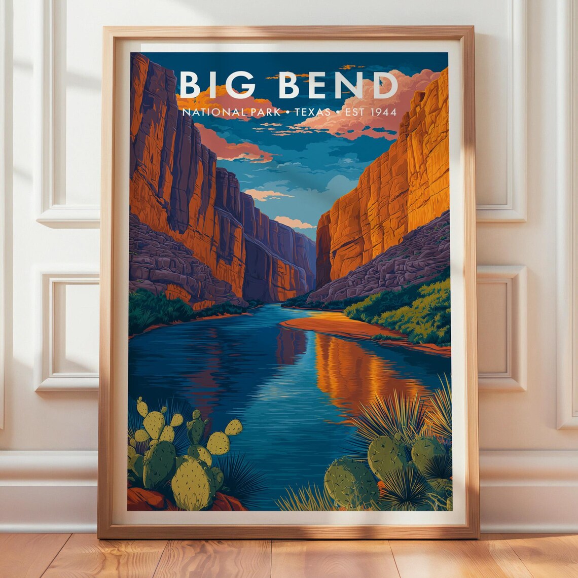 Big Bend National Park, Retro Travel Poster