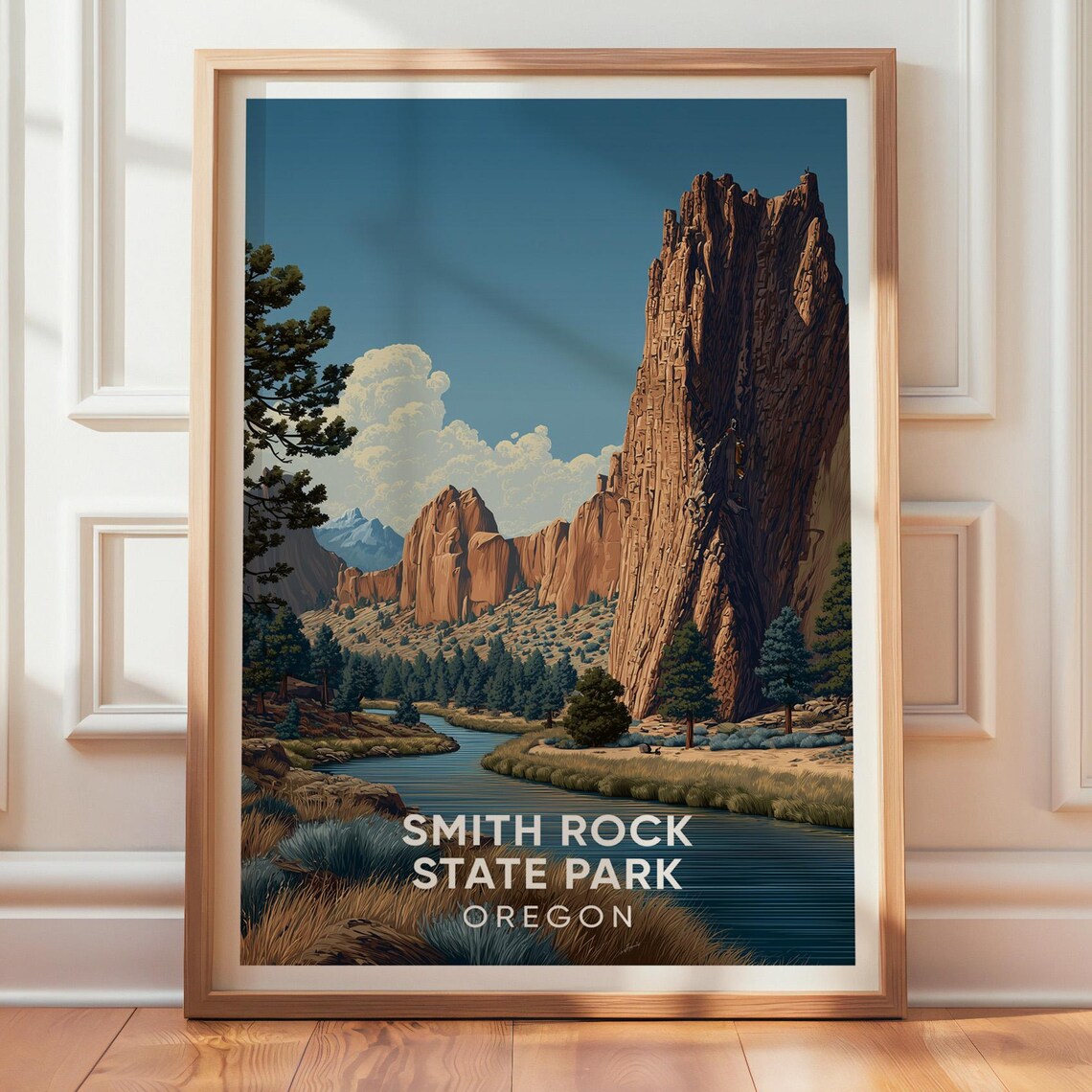 Smith Rock State Park Vintage Poster, Oregon Landscape