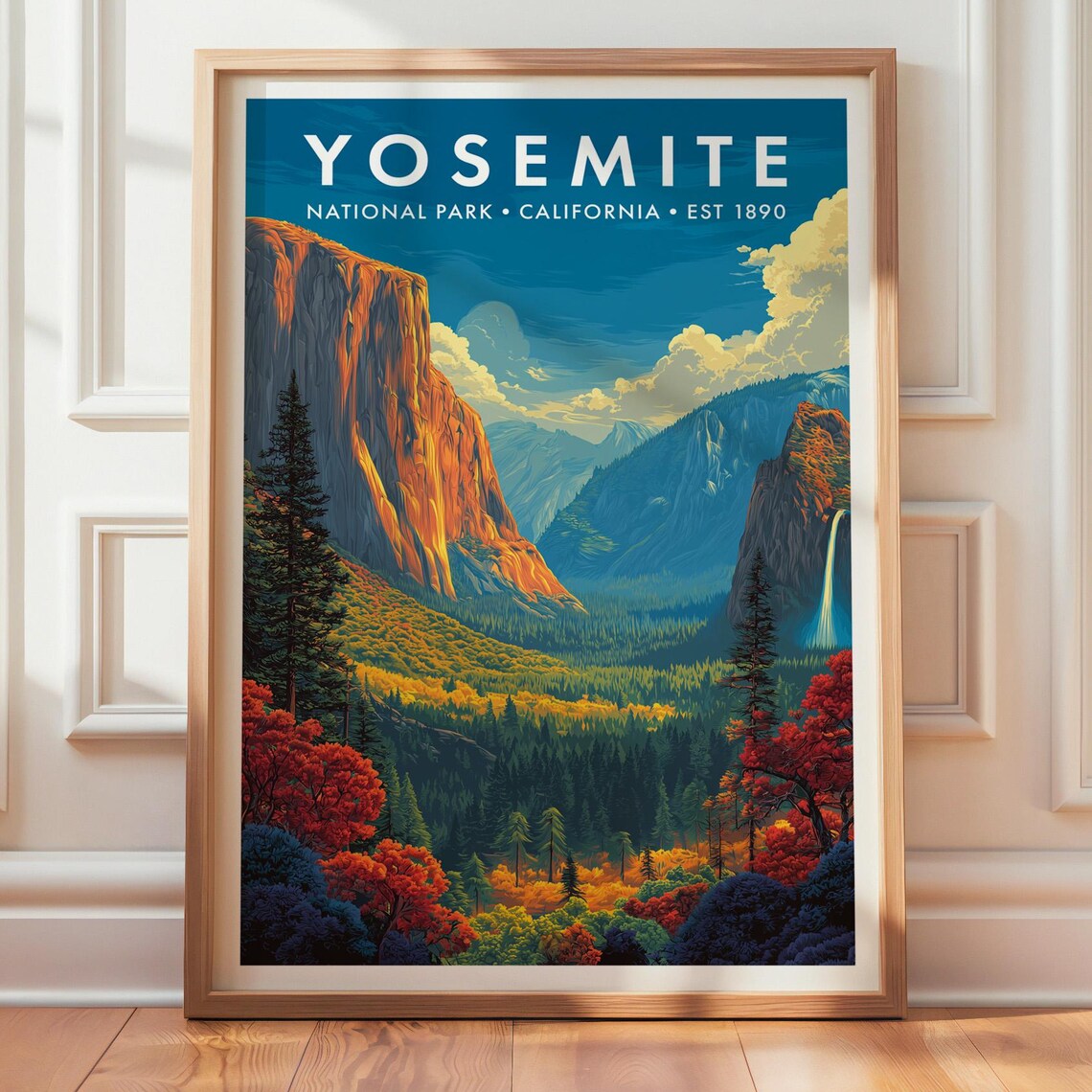 Yosemite National Park Retro Travel Poster