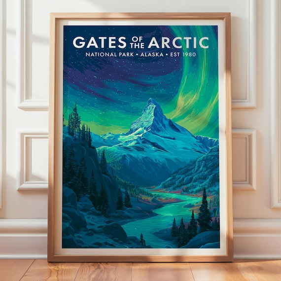 Gates Of The Arctic National Park Alaska Northern Lights Poster