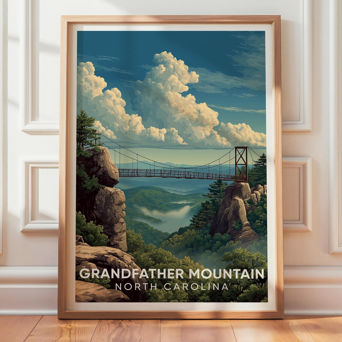 Grandfather Mountain Vintage Travel Poster, North Carolina