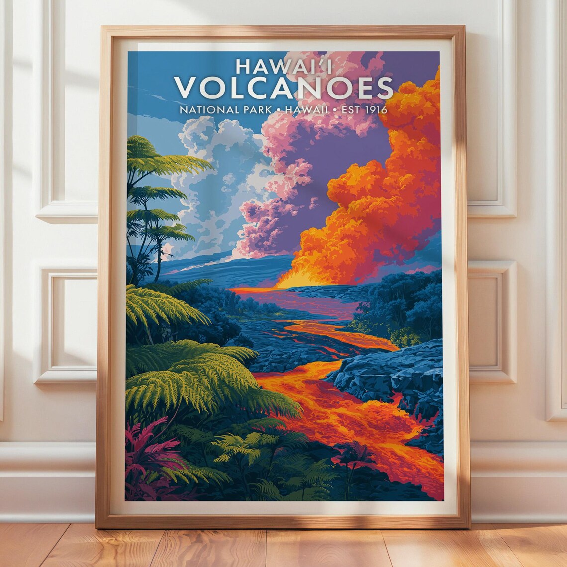 Hawaii Volcanoes National Park Lava Flow Tropical Jungle Poster