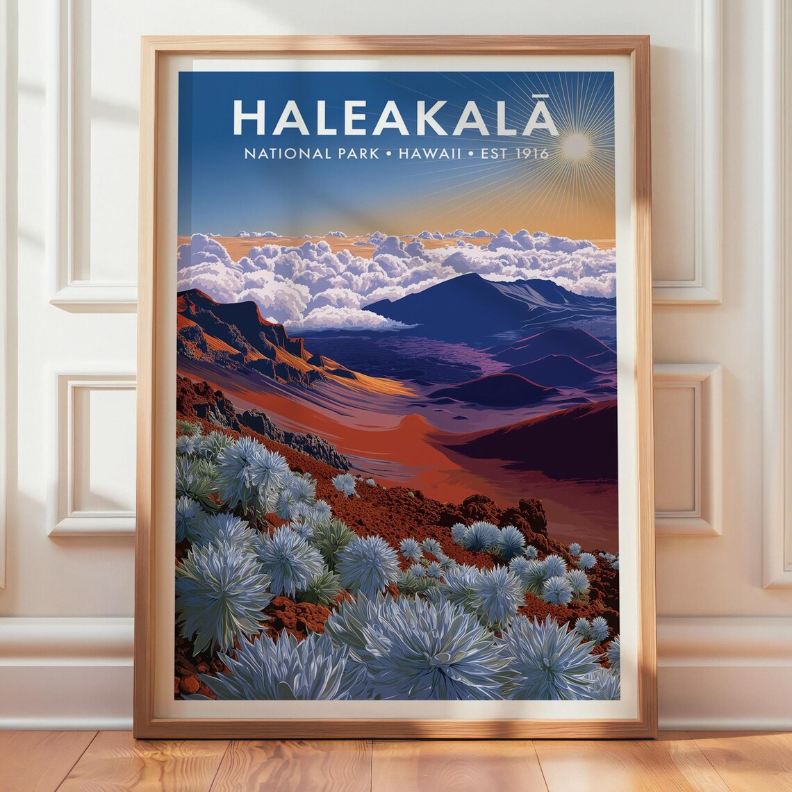 Haleakal National Park Retro Travel Poster