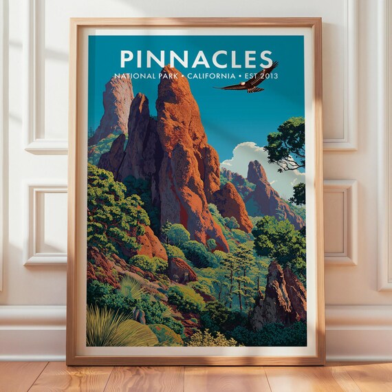 Pinnacles National Park Retro Travel Poster