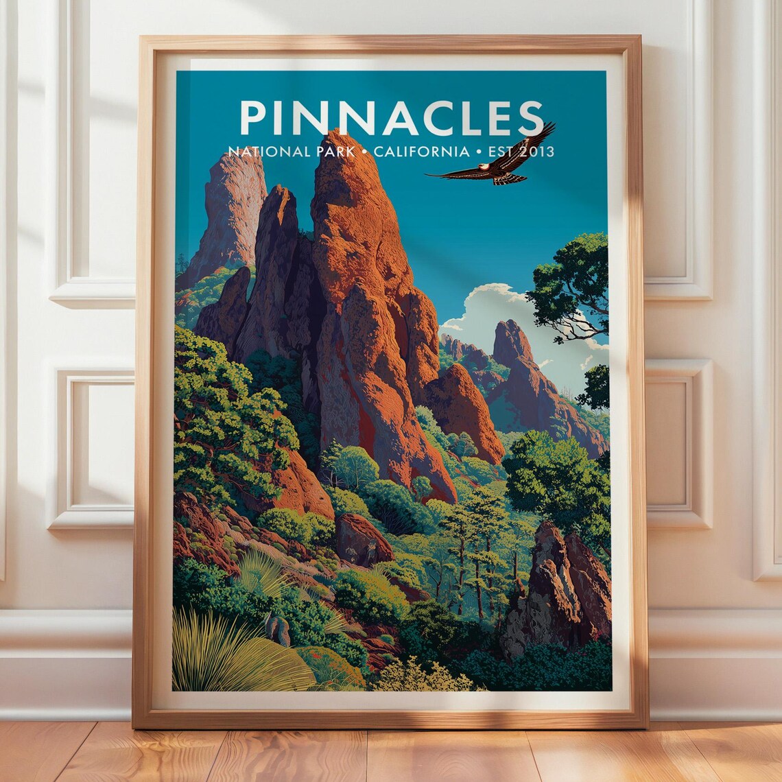Pinnacles National Park Retro Travel Poster