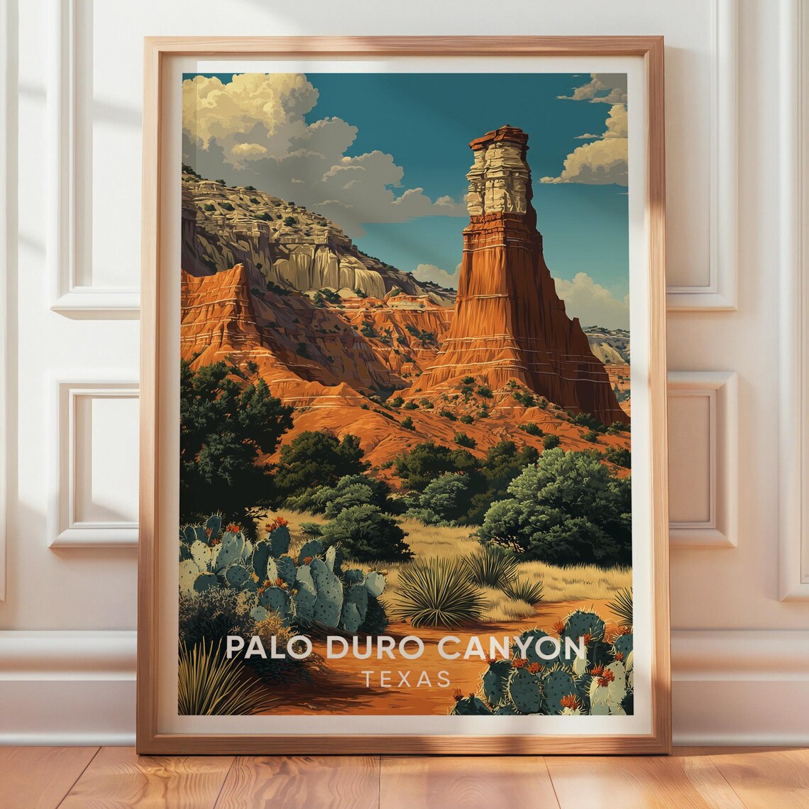 Palo Duro Canyon Vintage Travel Poster, Texas Landscape