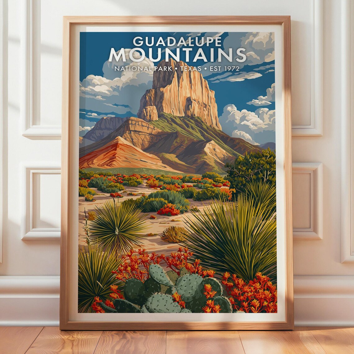 Guadalupe Mountains Texas National Park Desert Mountain Travel Poster