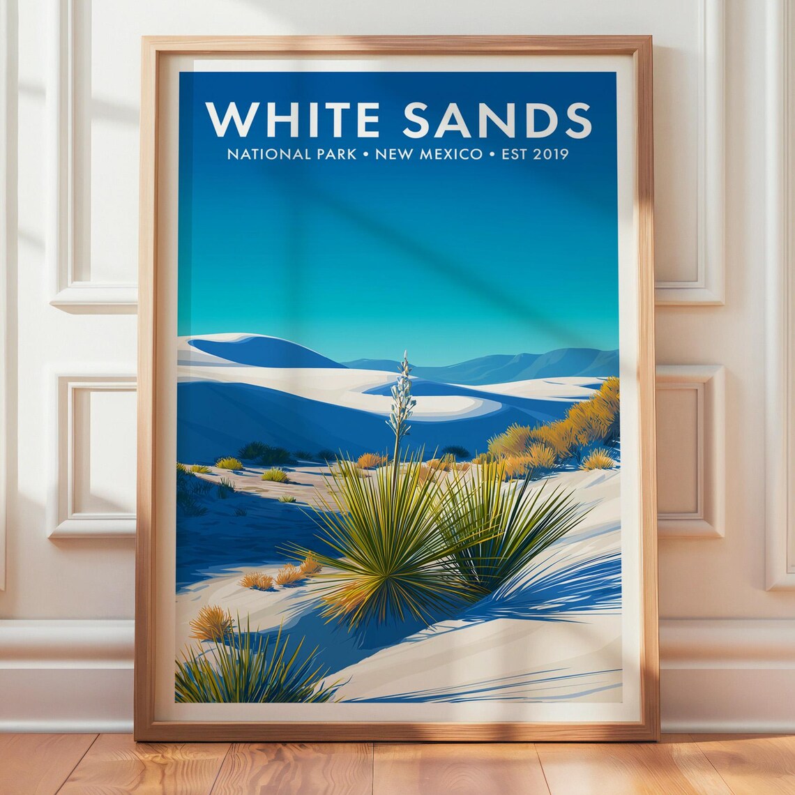 White Sands National Park Retro Travel Poster