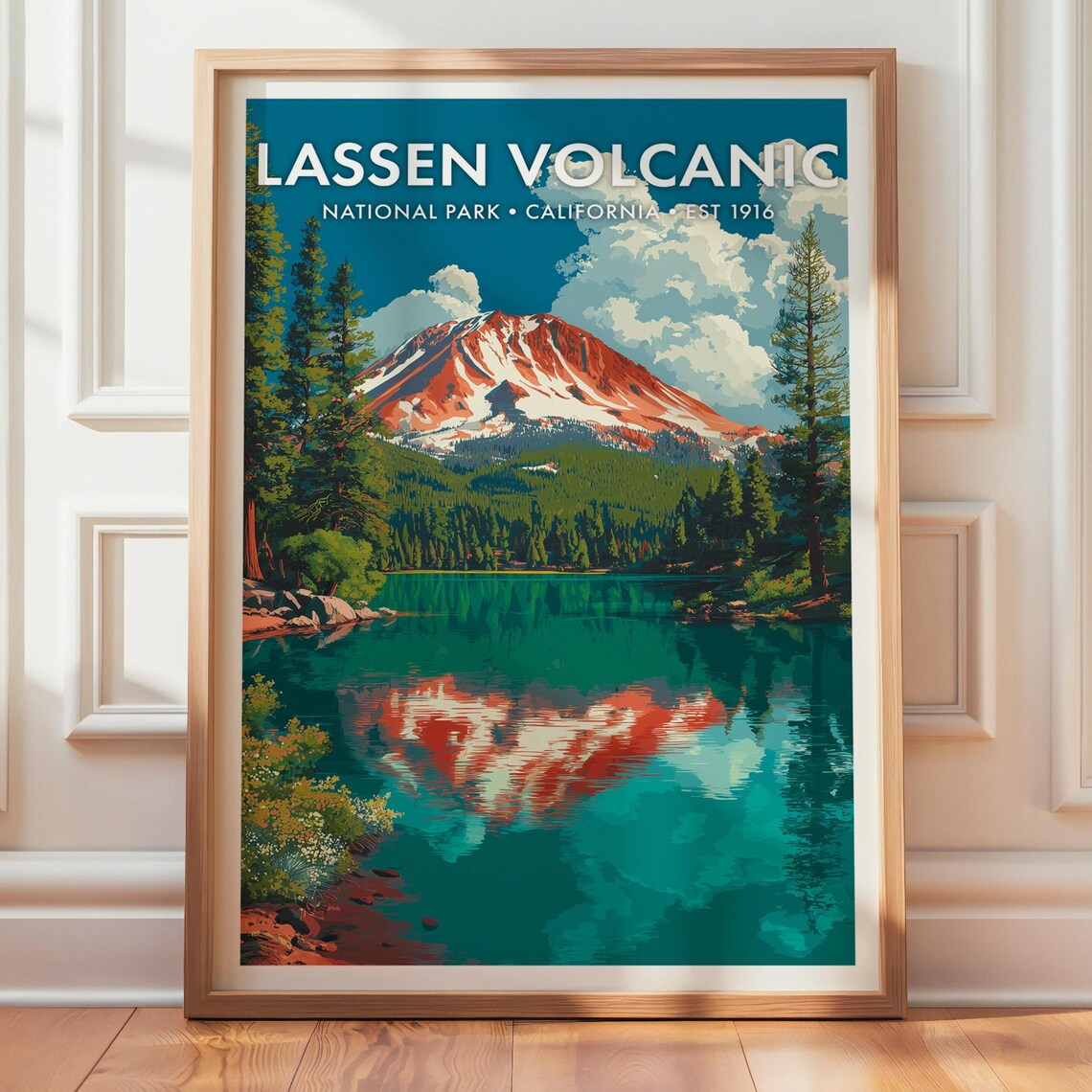 Lassen Volcanic National Park Retro Travel Poster