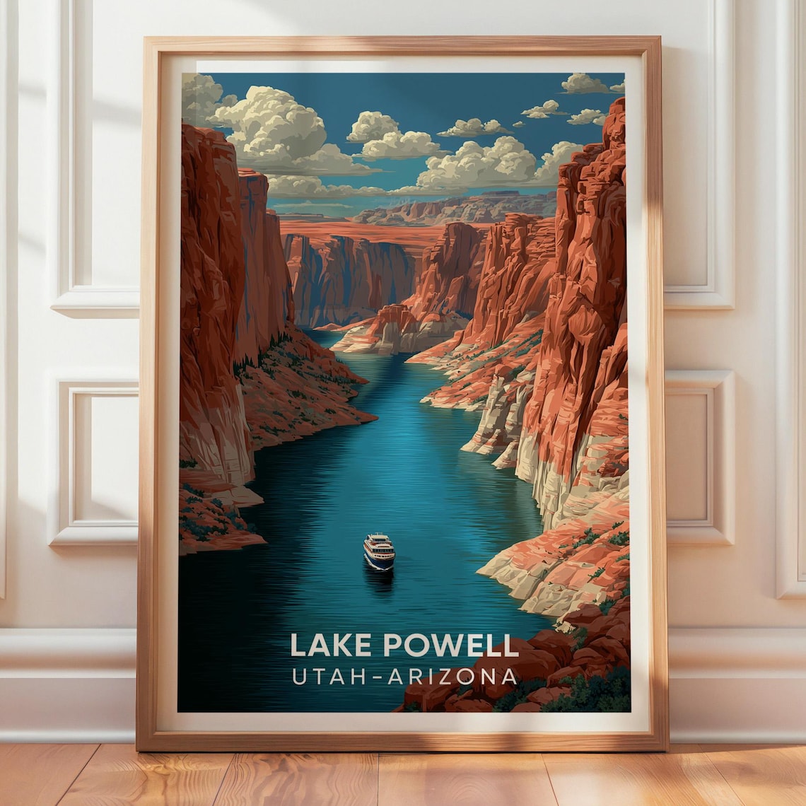 Lake Powell Vintage Travel Poster, Arizona Utah