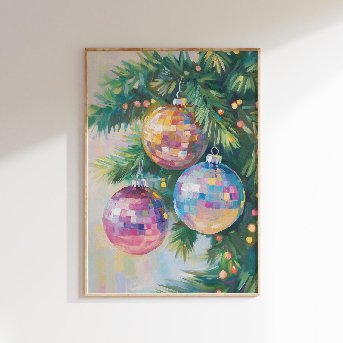 Disco Ball Christmas Ornaments Art Print - Image 2