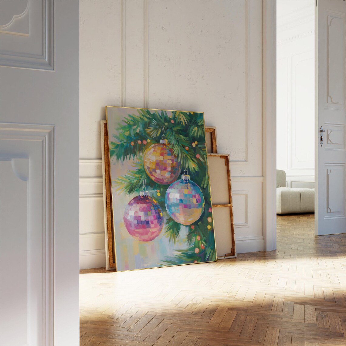 Disco Ball Christmas Ornaments Art Print - Image 4