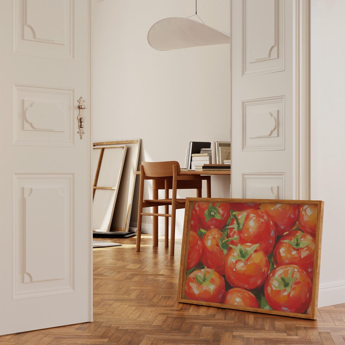 Ripe Red Tomatoes Close Up Oil Painting Bold Kitchen Food Wall Art Poster - Image 3