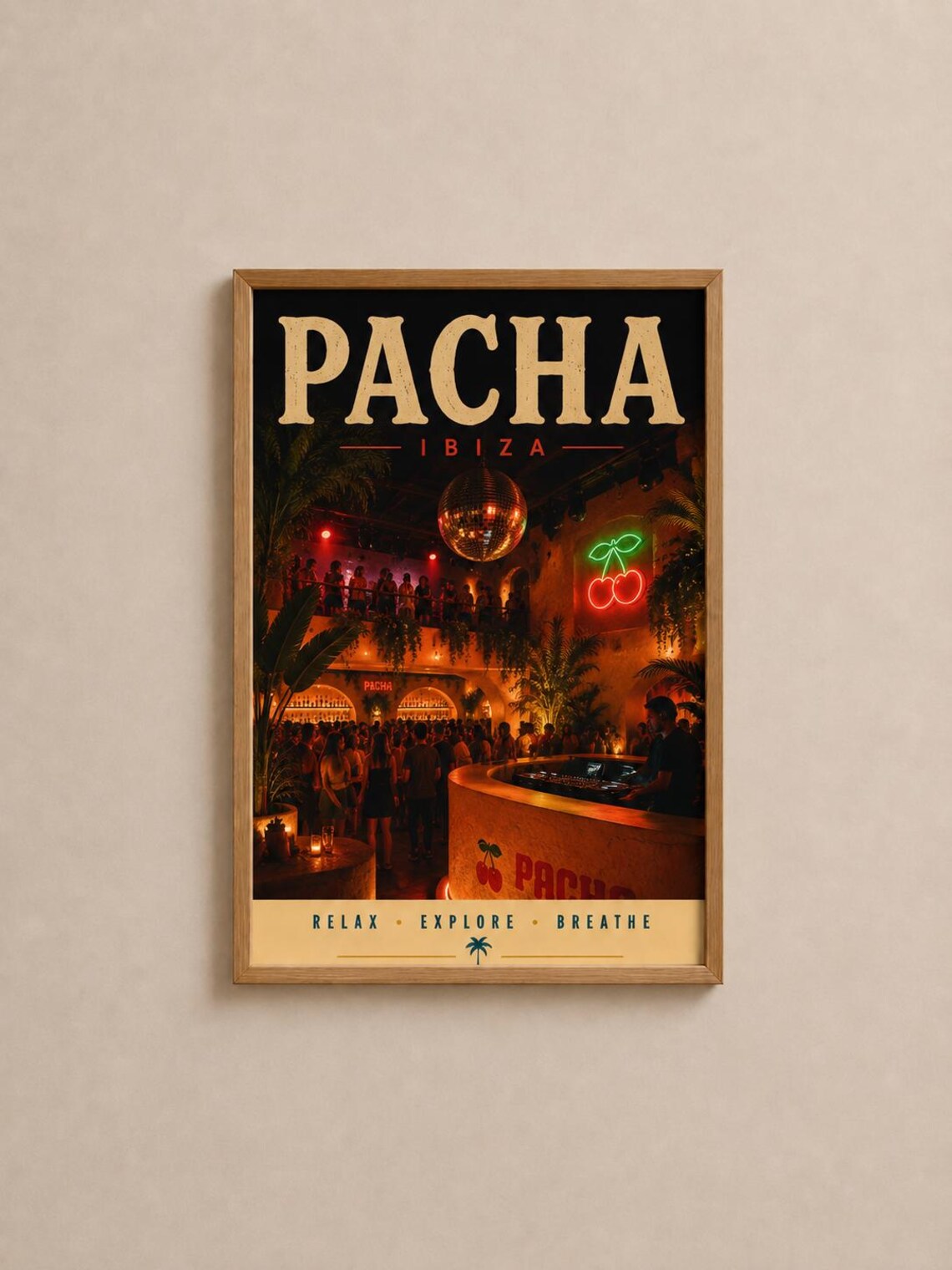 Pacha Ibiza Nightclub Vintage Travel Poster