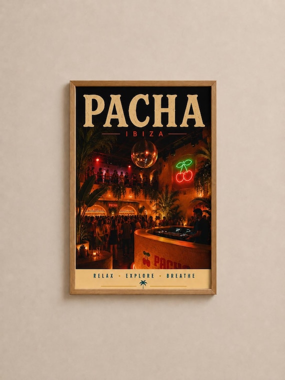 Pacha Ibiza Nightclub Vintage Travel Poster
