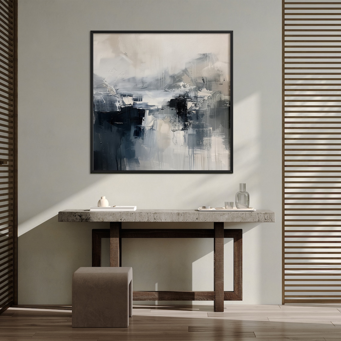 Modern Abstract Square Wall Art, Japandi Decor - Image 2