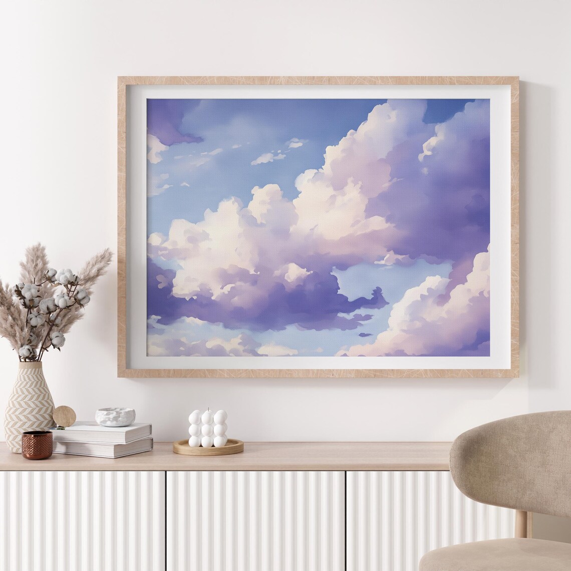 Purple Clouds Painting, Coquette Girls Room Decor - Image 4