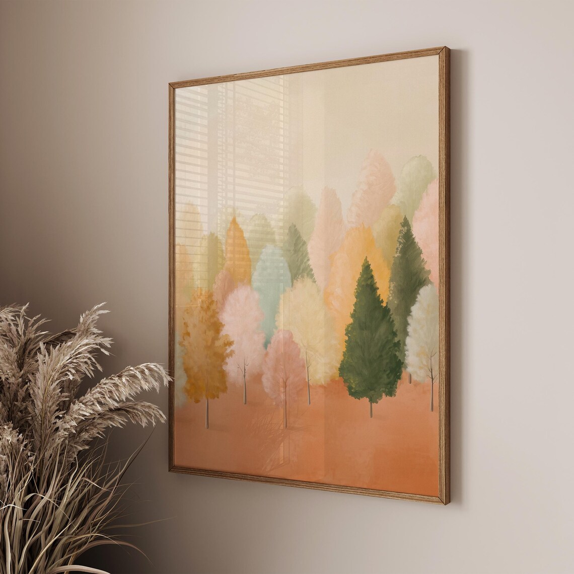Autumn Trees Painting, Pastel Fall Forest Art Print - Image 2