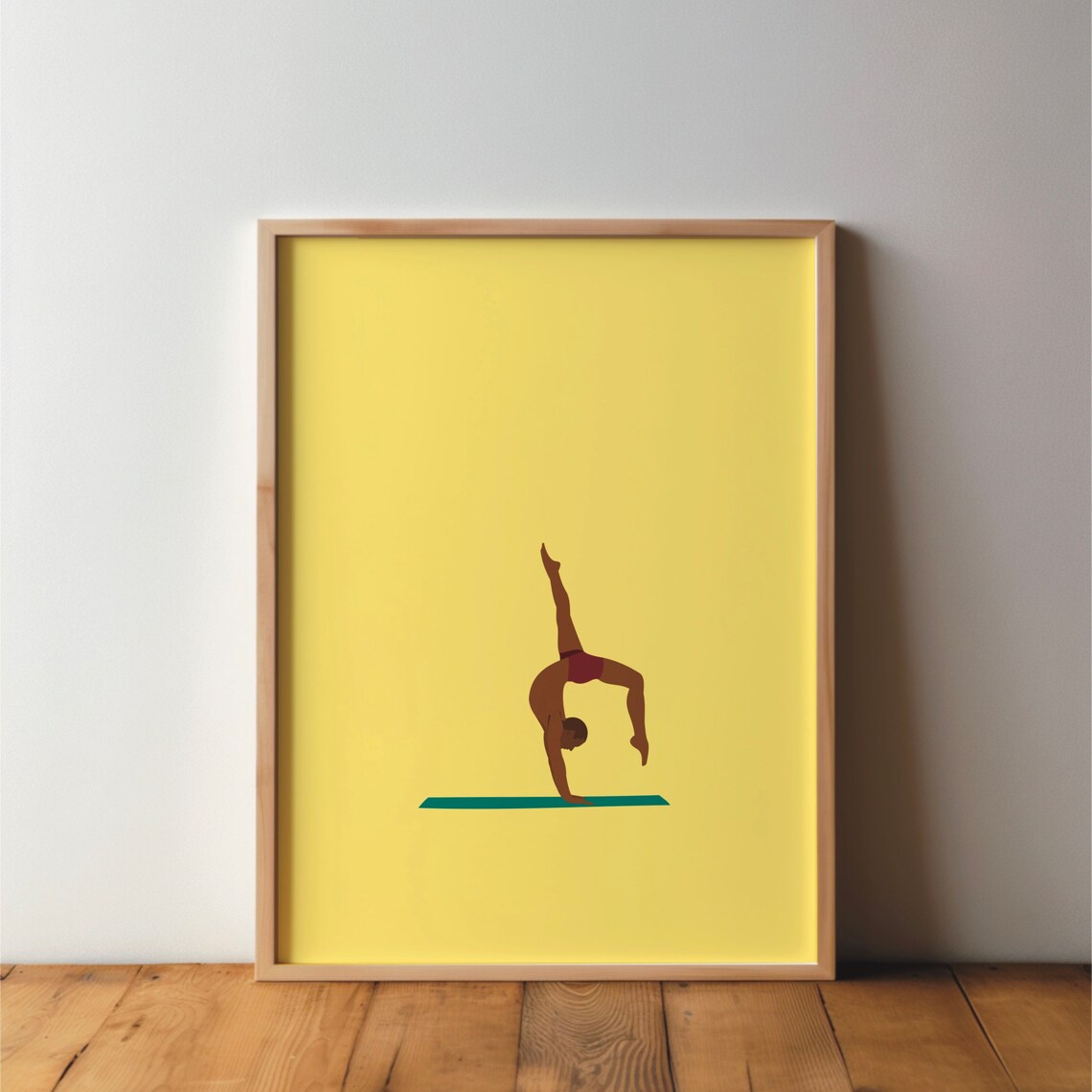 Yoga Man Minimal Modern Sports Friends Art Print - Image 4