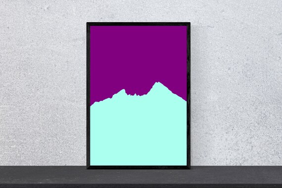 Watzmann Poster Mountain Contour Art Print Minimal Modern Wall Art Climbing Mountains Hobby Din A4 Pop Art