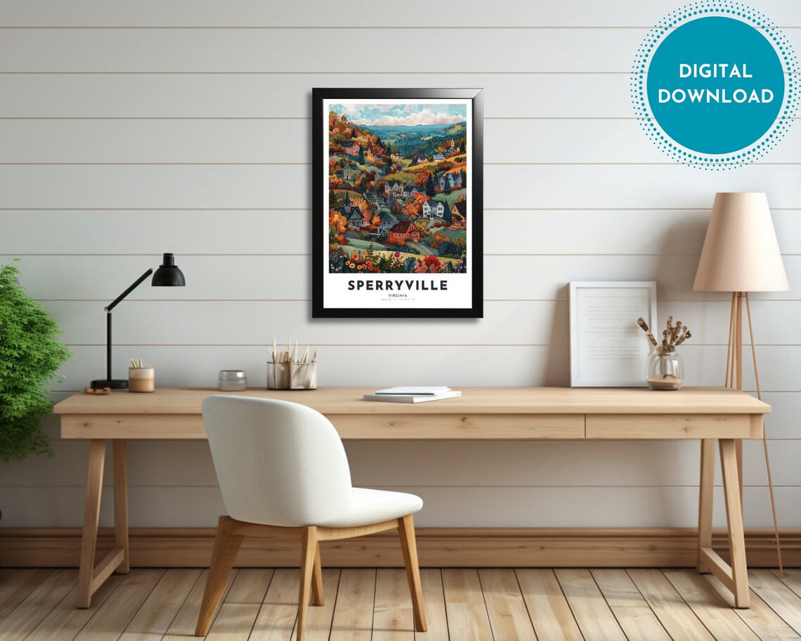 Sperryville Virginia Autumn Hillside Village Travel Art Poster - Image 2