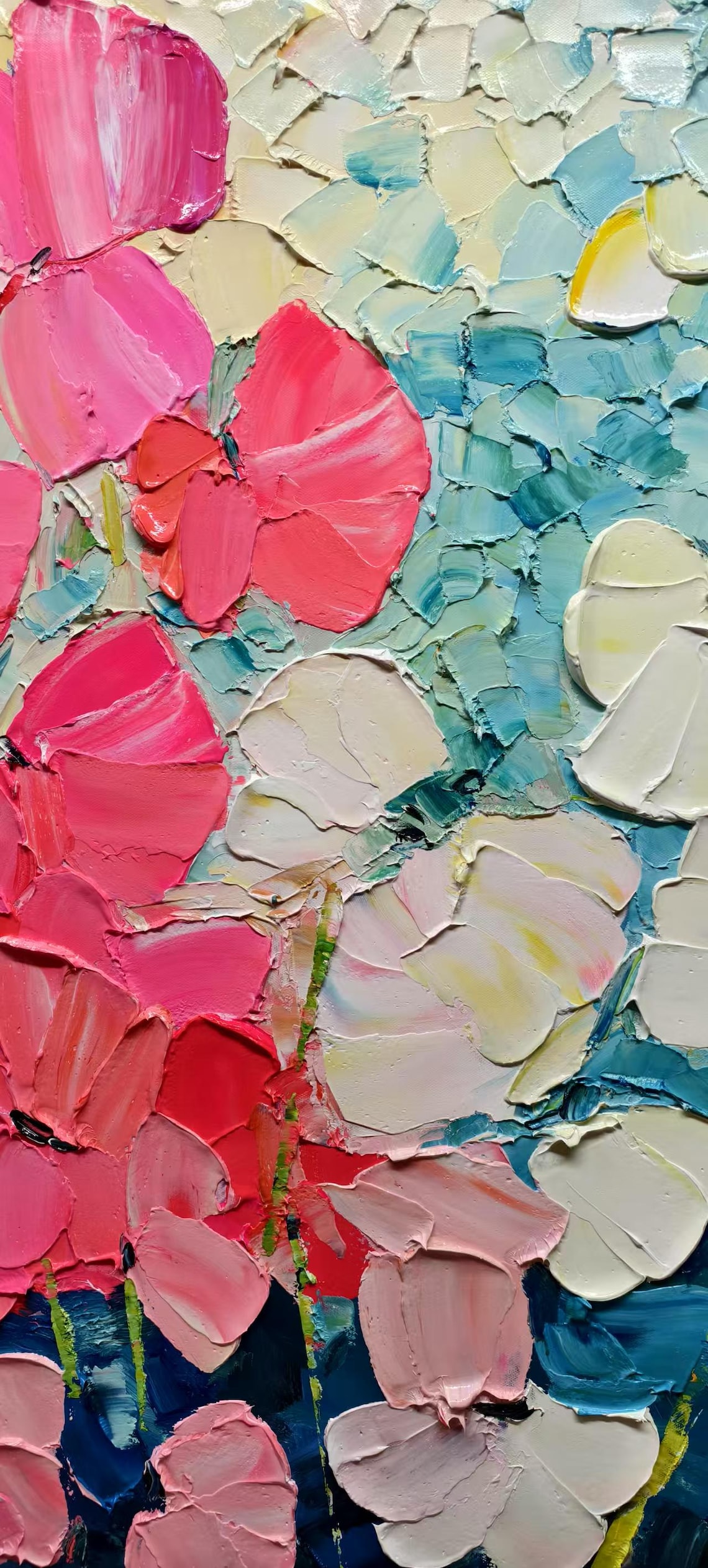 Abstract Floral Oil Painting, Textured Flower Art Print - Image 2