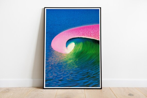 Coastal Homes Deco Surf Wave Poster Beach House Poster Tropical Interior Design Colorful Poster Wave Art Poster Stunning Ocean Art