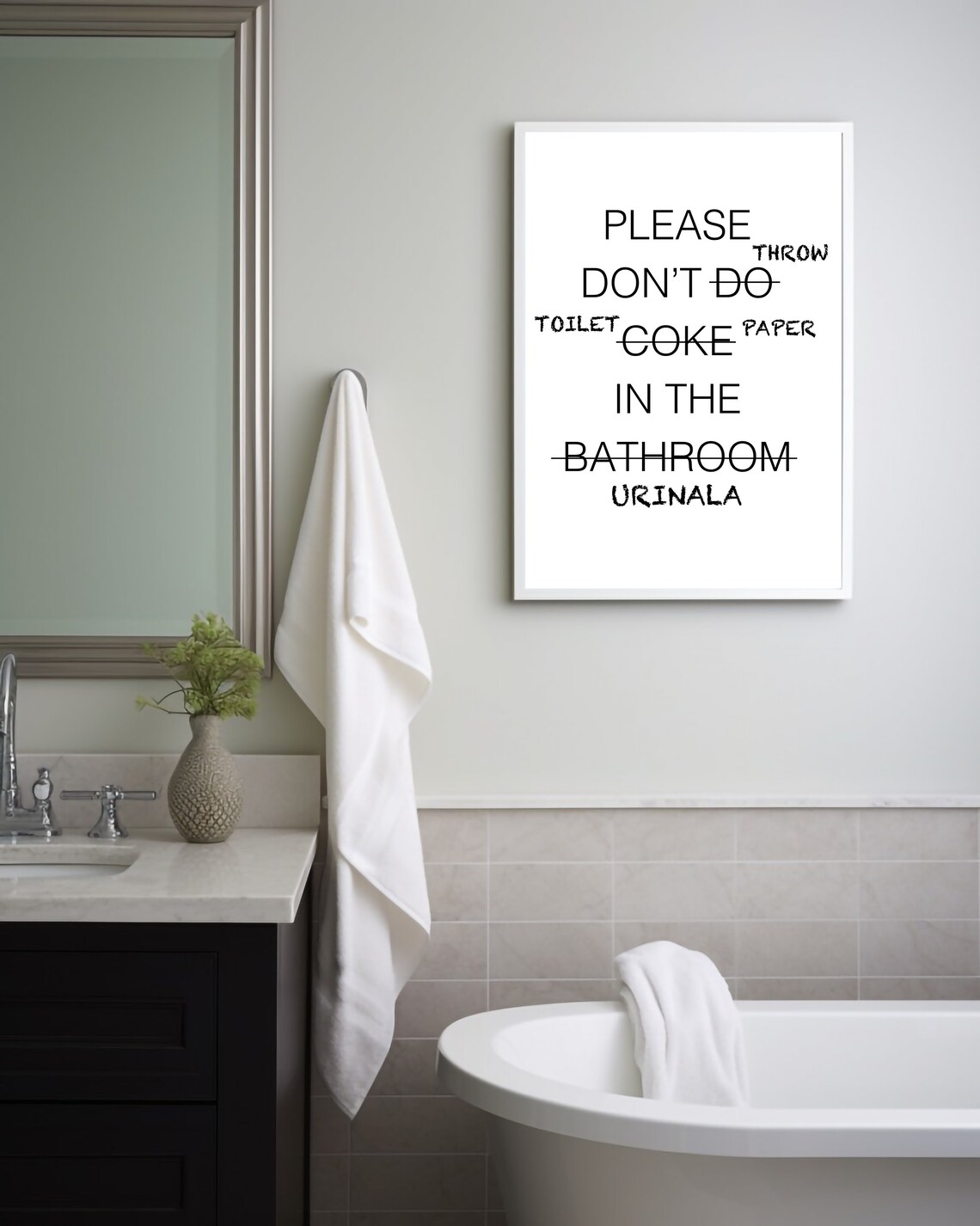 Funny Toilet Paper Sign Quote Poster Bathroom Humor Wall Decor - Image 4