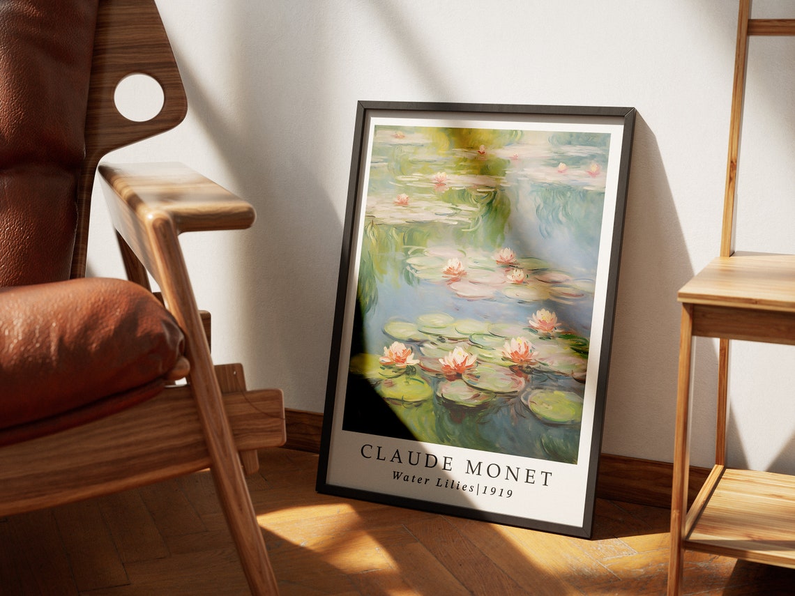 Claude Monet Water Lilies 1919 Exhibition Impressionist Poster - Image 3