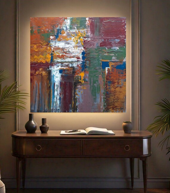Elegy Abstract Oil Painting On Original Art Work Textured Wall Art House Warming Gifts For Home Decor