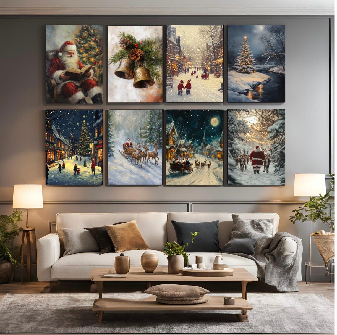 Set of 40 Christmas Printable Bundle Vintage Holiday Wall Art - Image 2