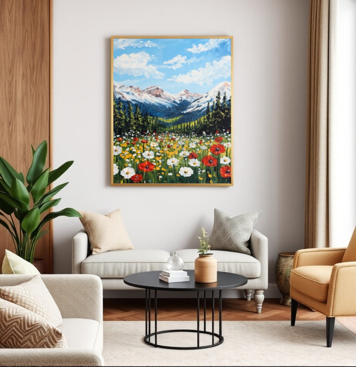 Wildflower Mountain Botanical Art Print, Nature Decor - Image 2