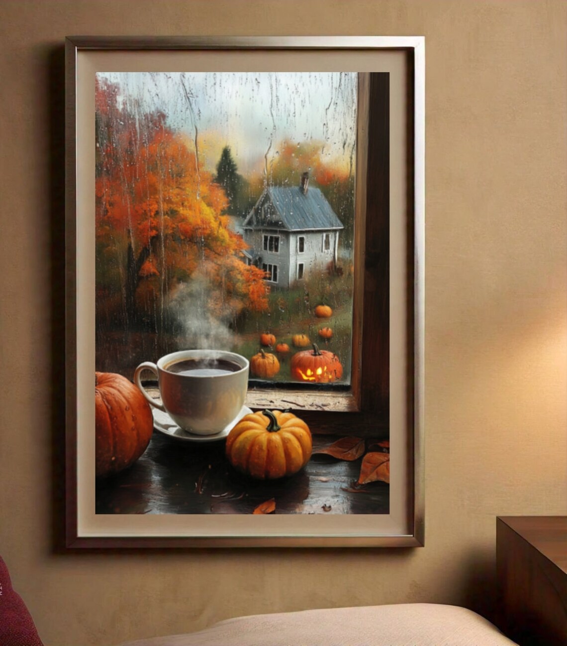 Autumn Coffee Art, Vintage Fall Porch Decor Poster - Image 2