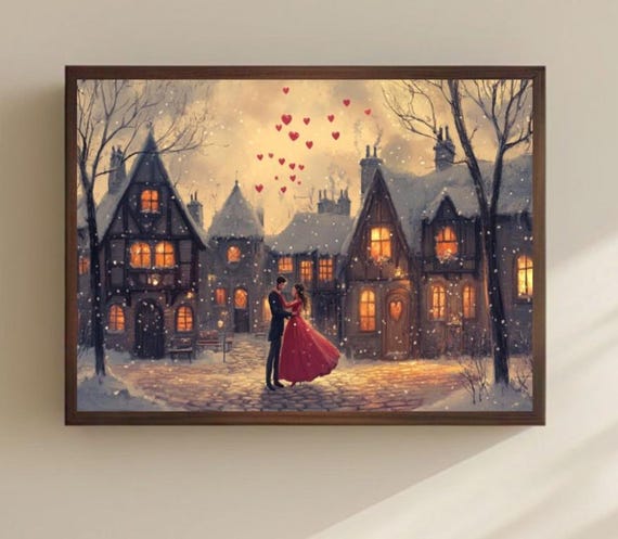 Valentines Day Print Couple Wall Art Valentines Wall Art Prints Cute Valentines Day Gift For Her