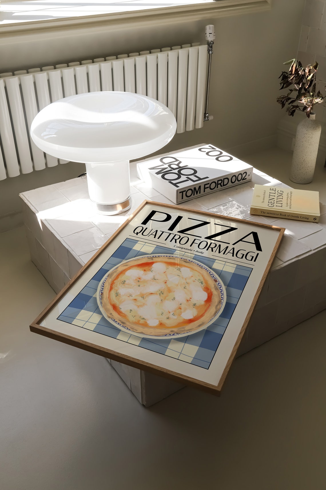 Pizza Quattro Formaggi Italian Kitchen Poster Rustic Food Art - Image 2