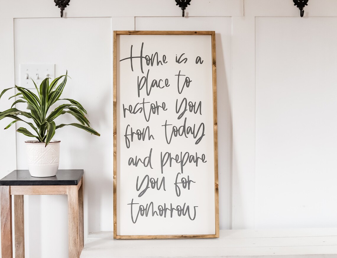 Home Is a Place to Restore You Inspirational Farmhouse Framed Poster